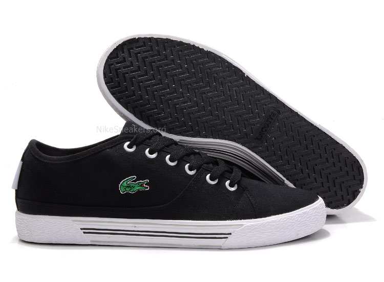 Mens Lacoste fabric shoes black