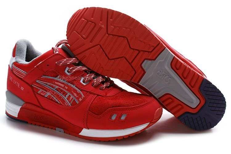 Asics Gel Lyte III Shoes - Red/Grey/White