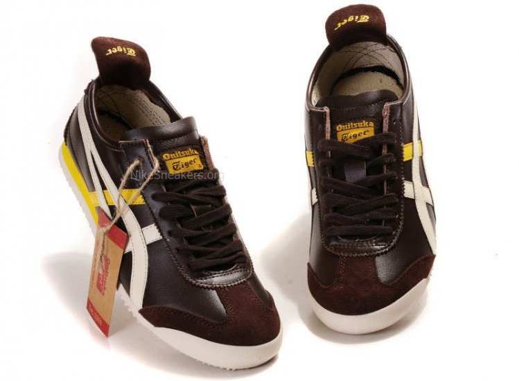Asics Mexico 66 Lauta Shoes Dark Brown/White/Yellow Asics Mexico 66 Lauta Shoes Dark Brown/White/Yellow