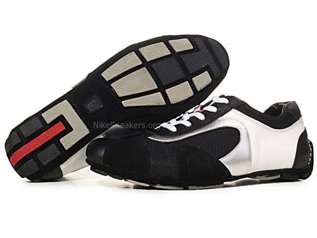 Prada Men's Casual Shoes - Black / Silver Leather Prada Men's Casual Shoes - Black / Silver Leather