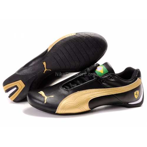 Puma Ferrari Brazil Mens Dark Black Glod Puma Ferrari Brazil Mens Dark Black Glod