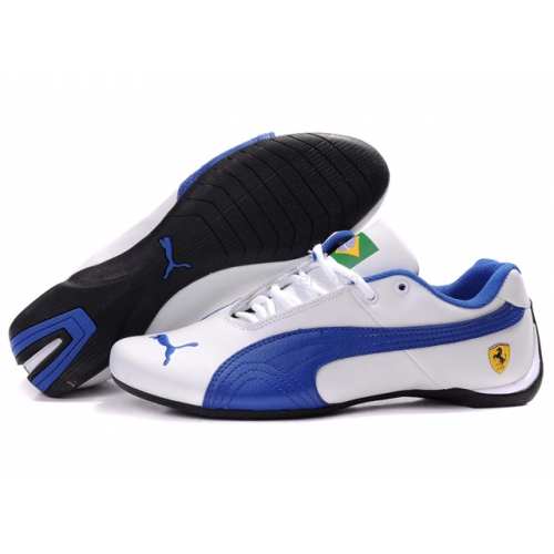 Puma Ferrari Brazil Mens White Royal Blue Puma Ferrari Brazil Mens White Royal Blue
