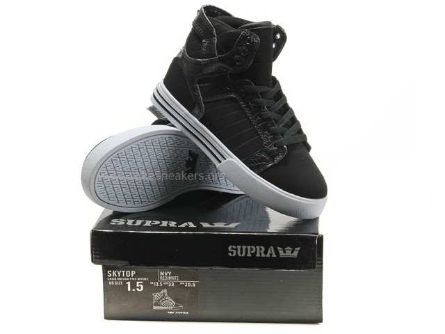 Kids Supra Shoes Black/White